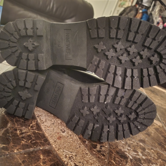 Nine West Pike 3 Black Zip Closure Round Toe Leather Moto Bootie Ankle 8 - Picture 8 of 8